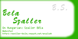 bela szaller business card