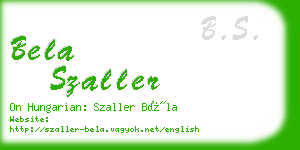 bela szaller business card